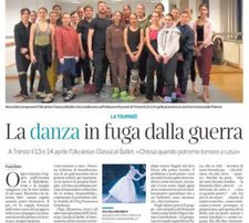 <p><a href="https://ilpiccolo.gelocal.it/trieste/cronaca/2022/04/02/news/la-danza-in-fuga-dalla-guerra-a-trieste-arriva-l-ukrainian-classical-ballet-1.41347157" target="_blank" rel="noopener">Ballare per sopravvivere </a></p>