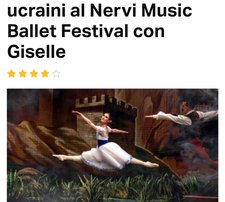 <p>3 luglio 2022 ospiti al Nervi Music Ballet Festival</p><p><a title="Genova Today" href="https://www.genovatoday.it/eventi/nervi-music-ballet-festival-giselle-2022.html" target="_blank" rel="noopener">https://www.genovatoday.it/eventi/nervi-music-ballet-festival-giselle-2022.html</a></p>